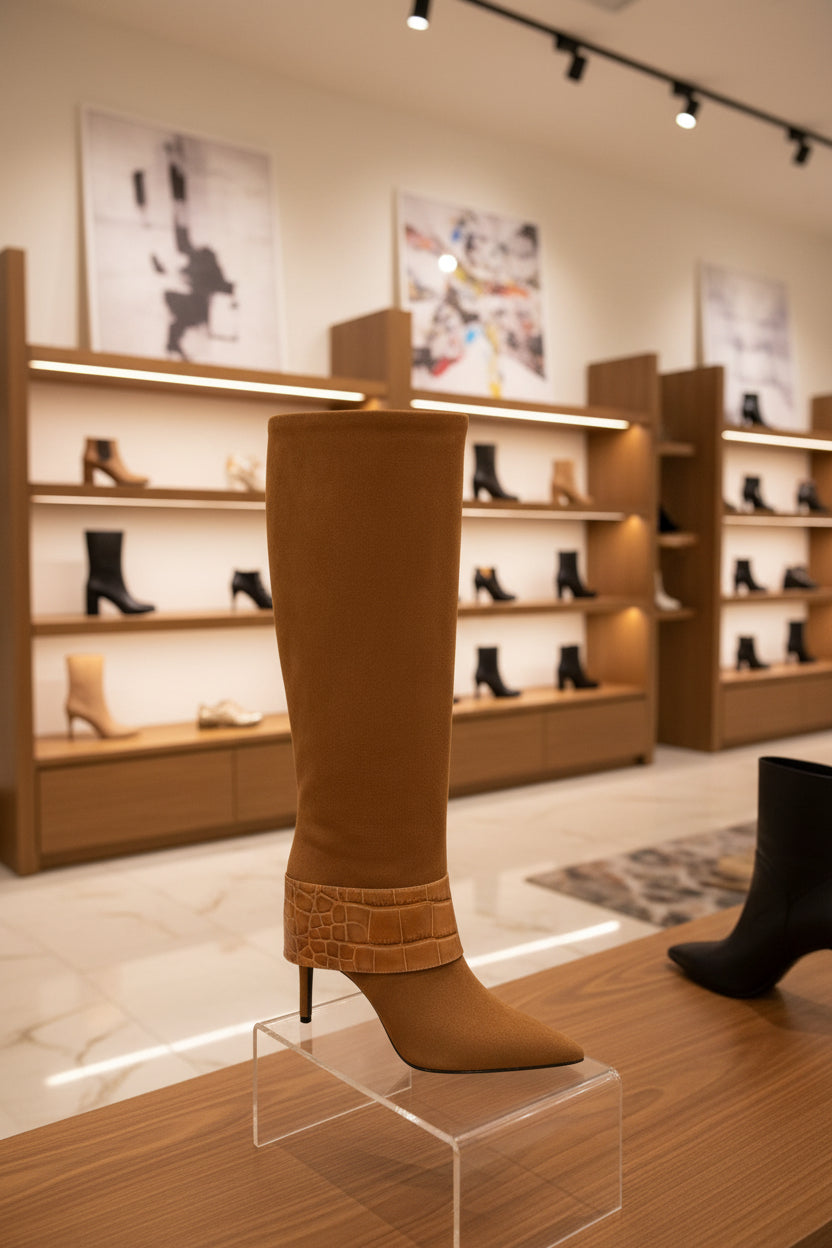 Brown Knee high handcrafted boots