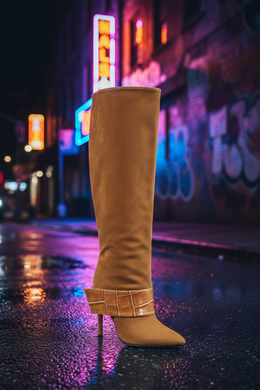 Brown Knee high handcrafted boots